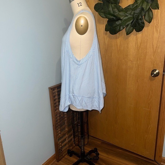 Pilcro Sky Blue Striped Tank oversized flowy Top Size‎ XL - Picture 4 of 6